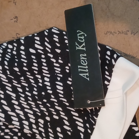 Designer Allen Kay sz 12 NWT Wmn's Blk/Wht 3/4 slv open front jacket - Picture 5 of 10